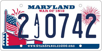MD license plate 2AJ0742