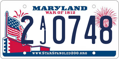 MD license plate 2AJ0748