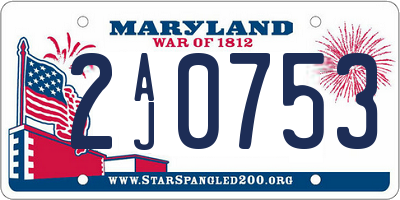 MD license plate 2AJ0753