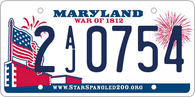 MD license plate 2AJ0754