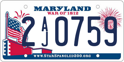 MD license plate 2AJ0759