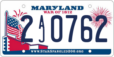 MD license plate 2AJ0762