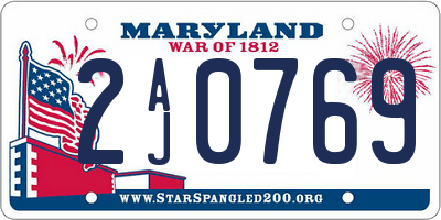 MD license plate 2AJ0769