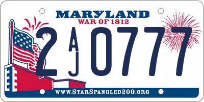 MD license plate 2AJ0777