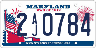 MD license plate 2AJ0784