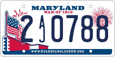 MD license plate 2AJ0788