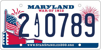 MD license plate 2AJ0789