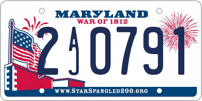 MD license plate 2AJ0791