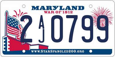 MD license plate 2AJ0799