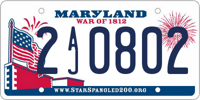 MD license plate 2AJ0802
