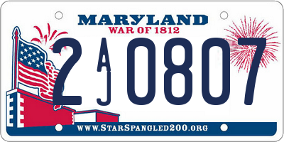 MD license plate 2AJ0807