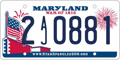 MD license plate 2AJ0881