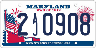 MD license plate 2AJ0908
