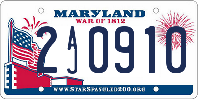MD license plate 2AJ0910