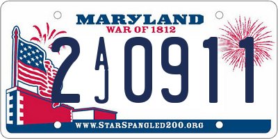 MD license plate 2AJ0911