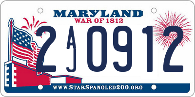 MD license plate 2AJ0912
