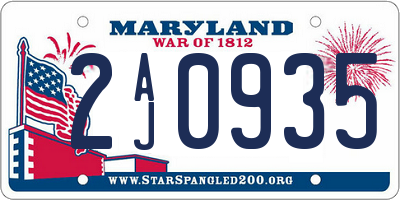 MD license plate 2AJ0935