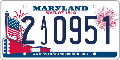 MD license plate 2AJ0951