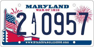 MD license plate 2AJ0957