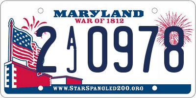 MD license plate 2AJ0978