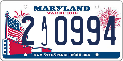 MD license plate 2AJ0994