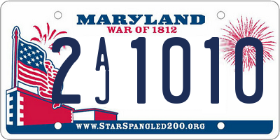MD license plate 2AJ1010