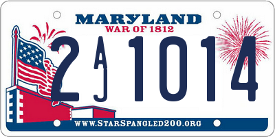MD license plate 2AJ1014