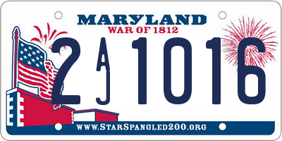 MD license plate 2AJ1016