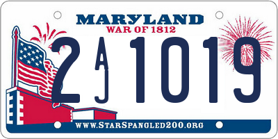MD license plate 2AJ1019