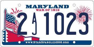 MD license plate 2AJ1023