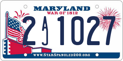 MD license plate 2AJ1027