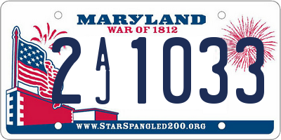 MD license plate 2AJ1033