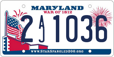 MD license plate 2AJ1036