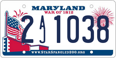 MD license plate 2AJ1038