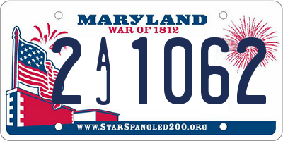 MD license plate 2AJ1062