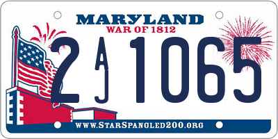 MD license plate 2AJ1065