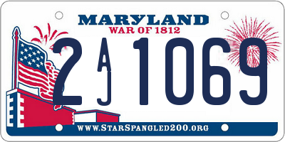 MD license plate 2AJ1069