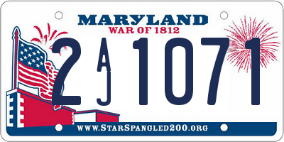MD license plate 2AJ1071