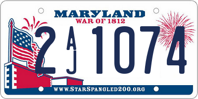 MD license plate 2AJ1074