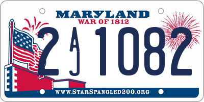 MD license plate 2AJ1082