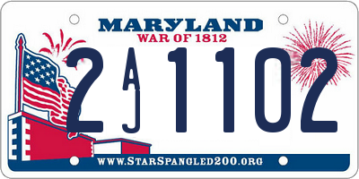 MD license plate 2AJ1102