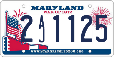 MD license plate 2AJ1125