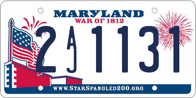 MD license plate 2AJ1131