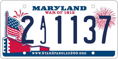 MD license plate 2AJ1137