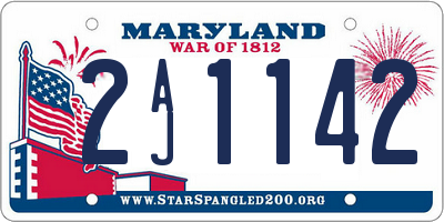 MD license plate 2AJ1142