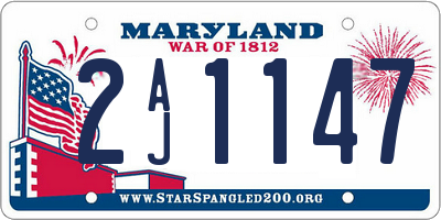 MD license plate 2AJ1147