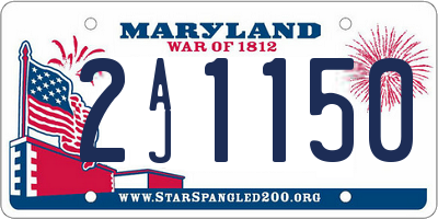 MD license plate 2AJ1150
