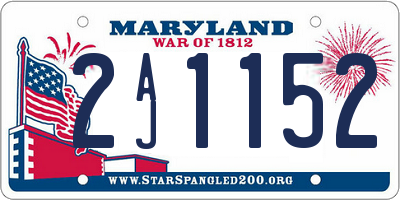 MD license plate 2AJ1152