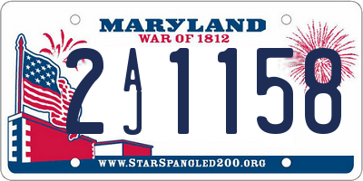 MD license plate 2AJ1158