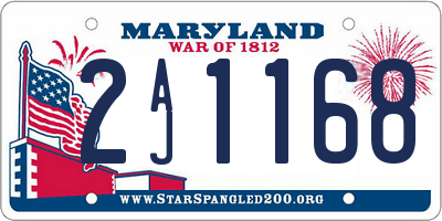 MD license plate 2AJ1168